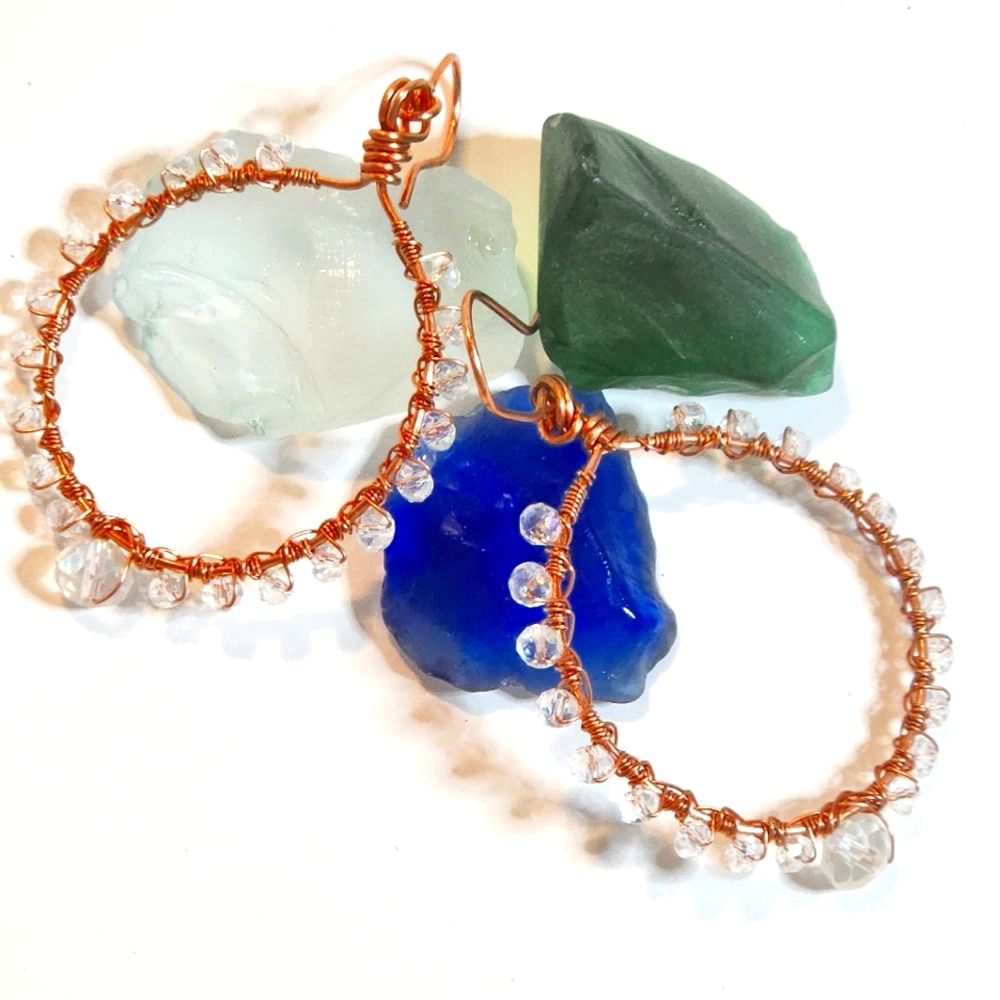 Fashion Beaded Hoop Earrings